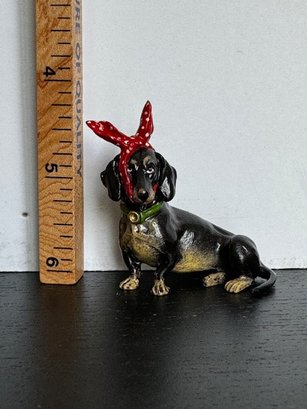 AUSTRIAN COLD PAINTED DACHSHUND WITH A Toothache
