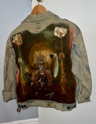 Amazing Hand Painted Vintage Dungaree Jacket!!