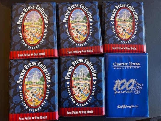 A Group Of 5 Disney Penny Press Collection And Quarter Books, See All Pictures