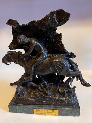 Frederic Remington 'the Horse Thief' Bronze Statue From The Remington Art Museum