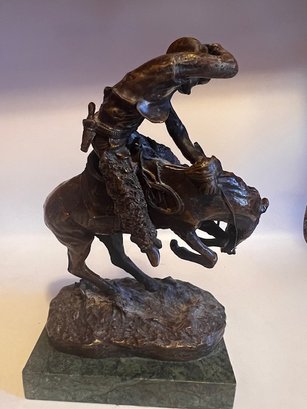 Frederic Remington 'RATTLESNAKE ' Bronze Statue APPROX 11' Height