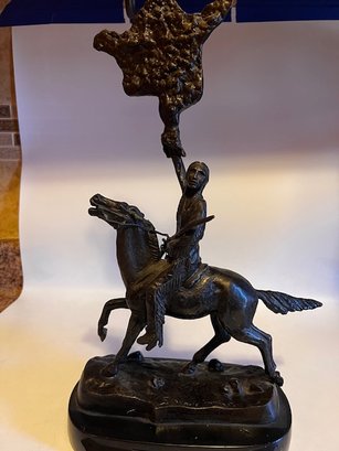 Frederic Remington Bronze 'THE  Buffalo Signal' From The Remington Museum