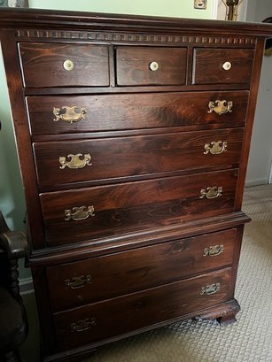 An Upright Ethan Allen Classic Manor Chippendale Style Dresser