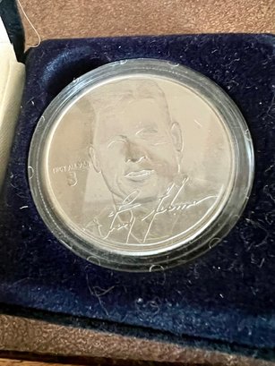 Troy Aikman QB Coin In Case