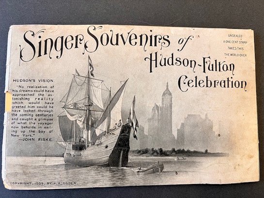 Singer Souvenir Booklet Of Hudson Fulton Celebration Images Of NYC Buildings Early 20th Century