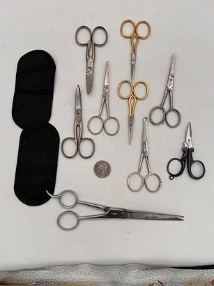 Second Group Of Scissors Manicure/cuticle And A Mini Fold Up One (10)