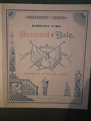 A Harvard Vs Yale Baseball Score Card 1880 With Advertisements ( At Yale)