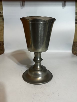 A Pewter Chalice Approx 8' Tall By Woodbury Pewterers