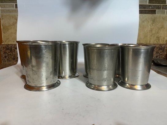Set Of Pewter Cups 2 Sizes By Woodbury Pewterers