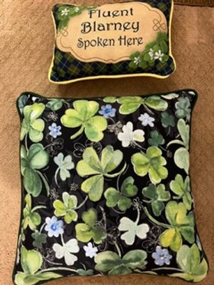 A Pair Of Irish Pillows Fluent Blarney Spoken Here!