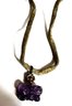 Amethyst And Silver Butterfly Necklace On Suede Cord