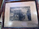 A Pair Of European Etchings Nurenburg And Kronenburg  Signed And Titled Original Frames