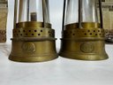 A Pair Of Brass Railroad Oil Lanterns