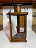 A Vintage Metal And Glass  Candle Lantern