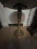 Round Marble Topped End Table Brass Base