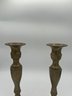 A Pair Of Brass Candlesticks Approx 12' Tall