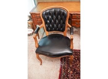 Black Leather Chair And Sligh And Lowry  Made In Michigan Leather Topped Writing Desk EXCELLENT Condition