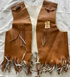 Native American Indian Painted Suede Vest