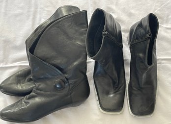 2 Pair Women's Leather Boots Size 6