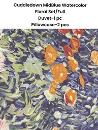 Cuddledown Multi Poppies Watercolor Duvet, Sheet Pillow Cases