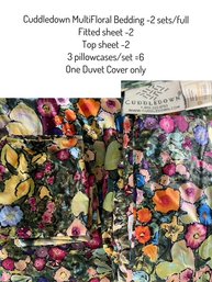 Cuddledown Multi Floral Pattern One Duvet 2 Full Size Sets Of Sheets