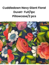 Cuddle Down Multi Color Large Floral Duvet Cover And 2 Pillow Cases Full Size