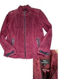 Dennis Basso Berry Suede Jacket Size Large
