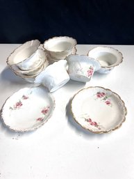 A Group Of 8 Finger Bowls/Dipping Cups And 2 Plates AK Company Limoges France