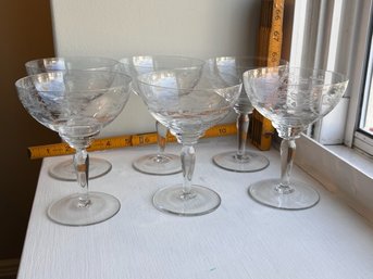 Set Of 6 Roaring 20's Champagne Glasses