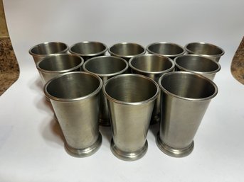 A Set Of Preisner Pewter 12 Tall Cups #2029