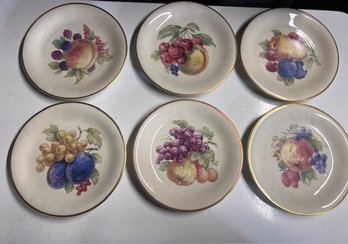 A Set Of 6 Fruit Dessert Plates By Schwarzenhammer Bavaria