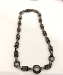Grand Sterling Silver And Marcasite Necklace