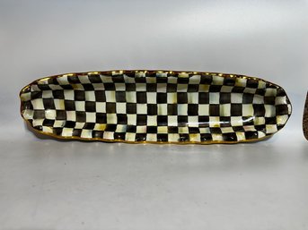 MacKenzie-Childs Courtly Check Hors D'Oeuvre Tray Ceramic