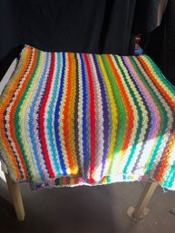 Stripped Crochet Blanket Twin Size 1970's