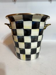 A Mackenzie Childs Courtly Check Champagne Bucket With Brass Handles Approx 7' Tall