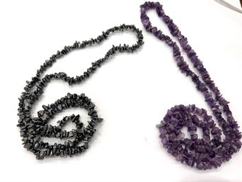 Hematite And Amethyst Necklaces