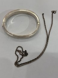 925 Bracelet ( Does Not Clasp), And Chain