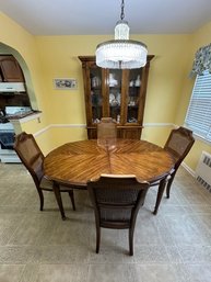 Dining Room Table With Leaf, Fully Protercted With Pads On At All Times! Includes 4 Chairs