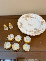 A Group Of German Porcelain, Plates And Small Initialed Bowls