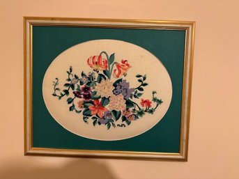 Framed Needle Work Approx 16 X 20