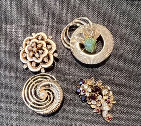 Group Of 4 Costume Jewelry  Pins