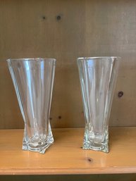 A Pair Of Deco Look Glass Vases