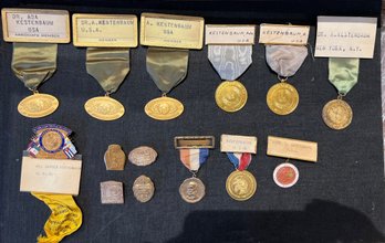 Group Of 14 Medals Ophthalmological AMA From 1940's Havana, Mexico, Etc