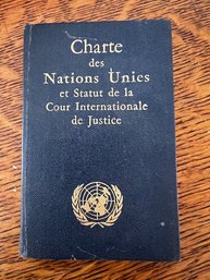 RARE GILT BOUND 1948 Charte Des Nations Unies Et Statue De La Cour International De Justice