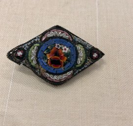 Victorian Mosaic Diamond Shaped Pin