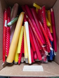 Large Box Of Taper Candles Multi Colors