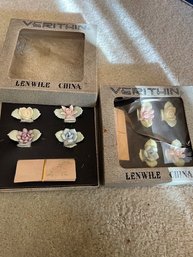 2 Boxes Of NEW /old Stock Place Card Markers Porcelain By Lenwile China