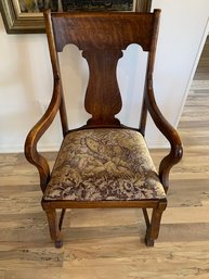 Early 20th Century Quarter Sewn Oak Arm Chair
