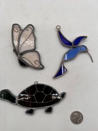 A GROUP OF 3 ANIMAL SUN CATCHERS