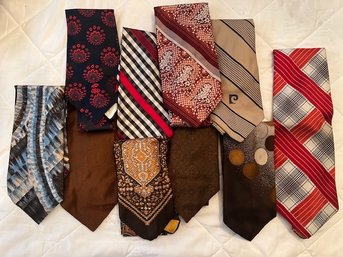 10 Vintage Wide Ties, Including Damon, Countess Mara, Pierre Cardin, Etc